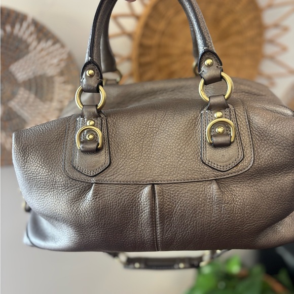 Coach Metallic Gold Madison Large Leather Satchel - Picture 2 of 13